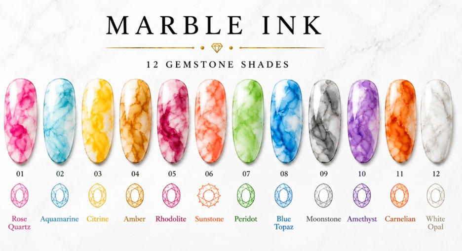 marble ink white opal